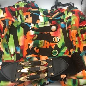 Multi Color ladies sleeveless dress.